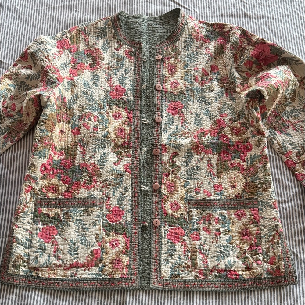 Floral Reversible Quilted Jacket
